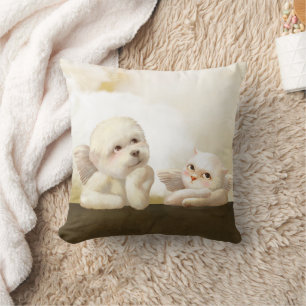 Angelic Duo: Smiling Bichon & Bao Bao Cloud Cushion