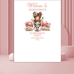 Angelic Fairy Pink Flowers Birthday Tapestry