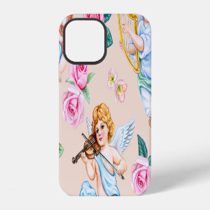 Angelic Florals: Vintage Cupid Pattern iPhone 12 Case
