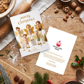 Angelic Macaron Food Business Christmas TMF26 Holiday Card