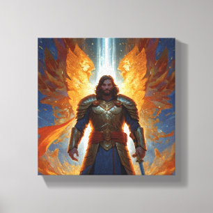 Angelic Man in Armour of God Canvas Print