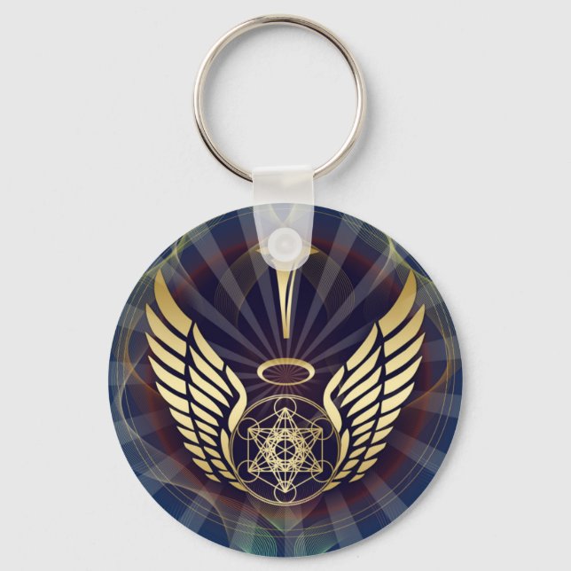Angelic- Merkaba-Metatron cube Key Ring (Front)