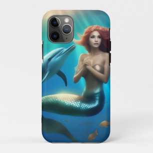 Angelic Mermaid Swimming With Dolphins, Case-Mate iPhone Case