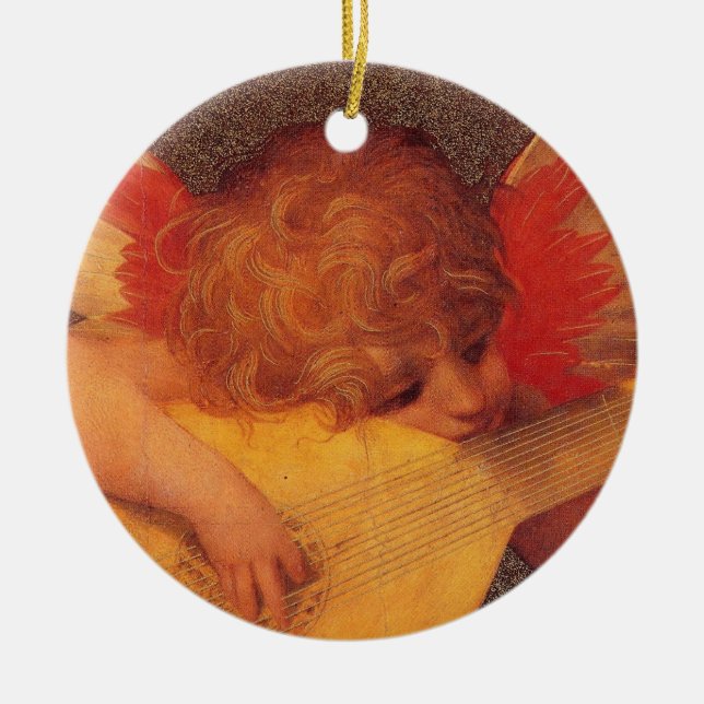 Angelic Musician Ceramic Tree Decoration (Front)