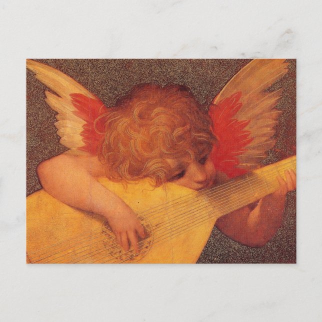 Angelic Musician Christmas Holiday Postcard (Front)