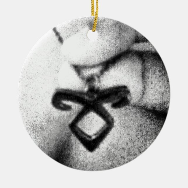 Angelic Power Rune Ceramic Tree Decoration (Front)