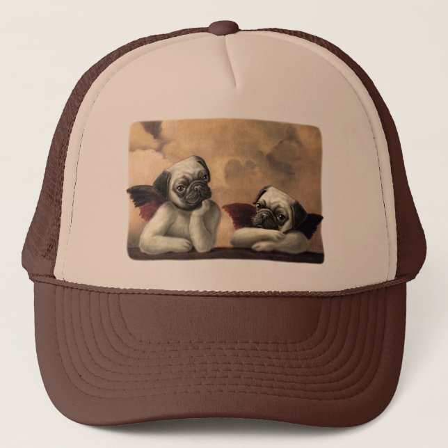 Angelic Pug Cherub Gift Items Trucker Hat (Front)
