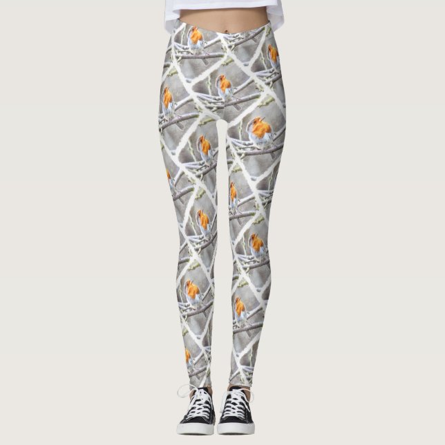 Angelic Robin Watercolor Leggings (Front)