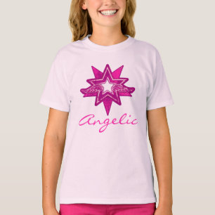 Angelic star girls hot pink hues t-shirt