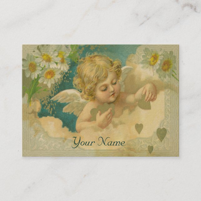 "Angelica" Elegant Custom Chubby Business Cards (Front)