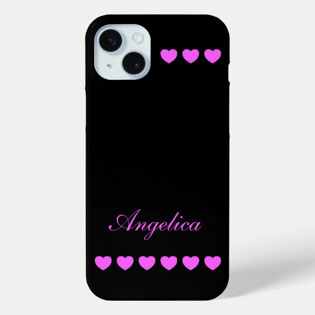 Angelica - Template For Your Own Name, Black Pink Case-Mate iPhone Case (Back)