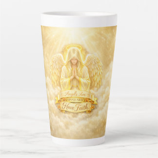 AngelicFaith GoldenHeart Latte Mug
