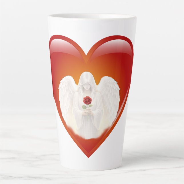 AngelicFaith SilverHeart Latte Mug (Front)
