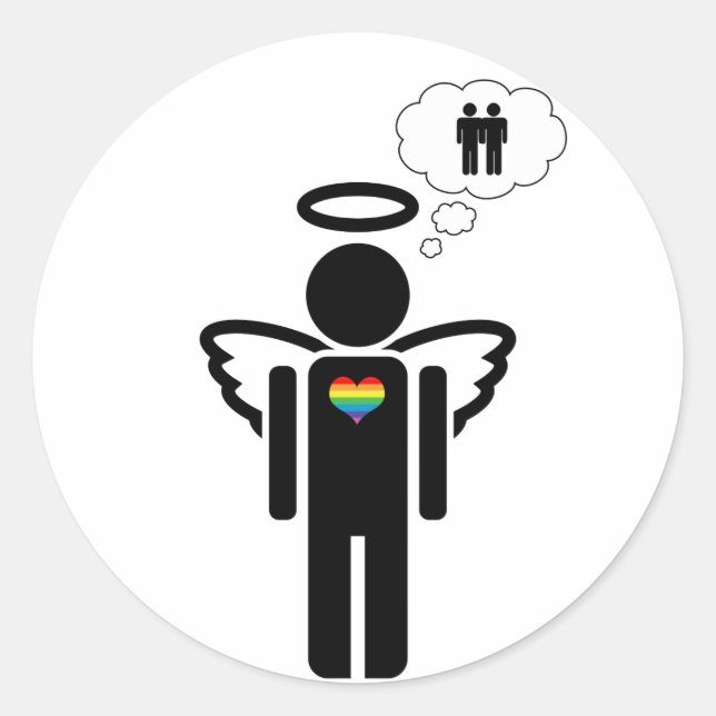 angelicon. boy dreams. classic round sticker (Front)