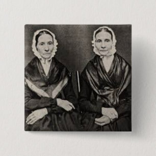 Angelina and Sarah Grimke Sisters ERA Suffrage 15 Cm Square Badge