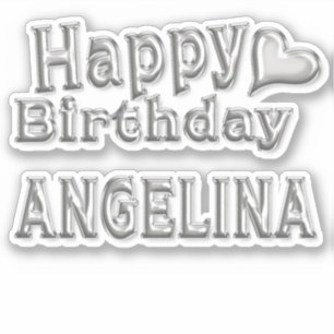 Angelina Happy Birthday silver Sticker