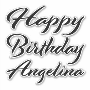 Angelina Name Vorname black Sticker Geburtstag
