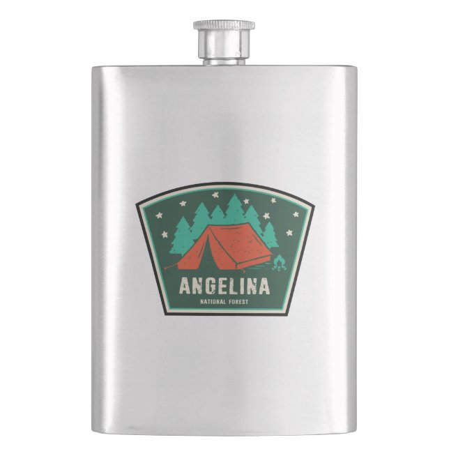 Angelina National Forest Camping Hip Flask (Front)