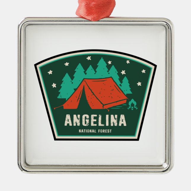 Angelina National Forest Camping Metal Tree Decoration (Front)