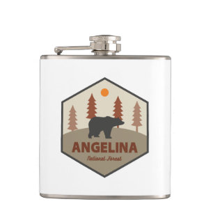 Angelina National Forest Texas Bear Hip Flask