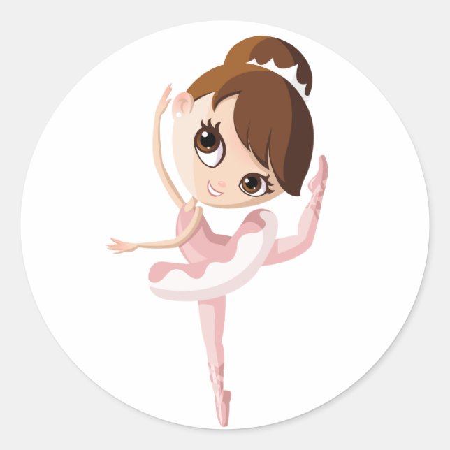 Angelina the Ballerina Classic Round Sticker (Front)