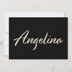 Angelina white gold Handwriting Karte Card