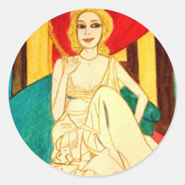 Angelique Classic Round Sticker (Front)