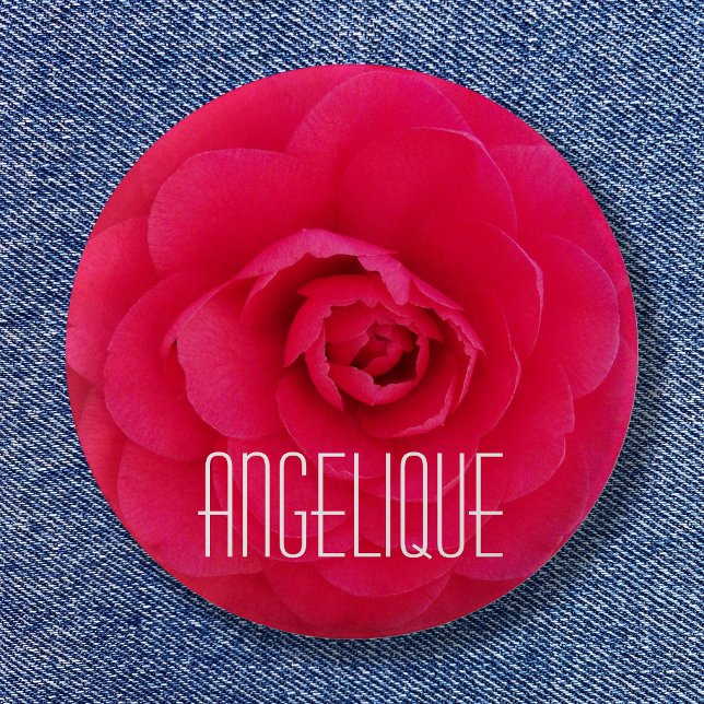 Angelique on a Pink Camellia 6 Cm Round Badge (Angelique on a Pink Camellia Pinback Button)