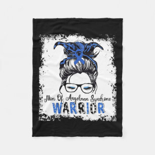 Angelman Syndrome Awareness Mum Warrior Blue Ribbo Fleece Blanket