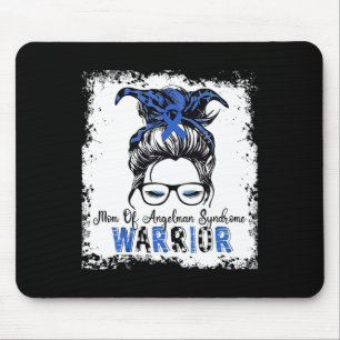 Angelman Syndrome Awareness Mum Warrior Blue Ribbo Mouse Pad