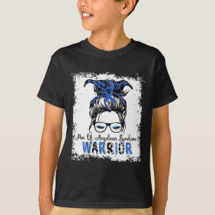 Angelman Syndrome Awareness Mum Warrior Blue Ribbo T-Shirt