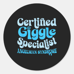 Angelman Syndrome , Small, Black Classic Round Sticker