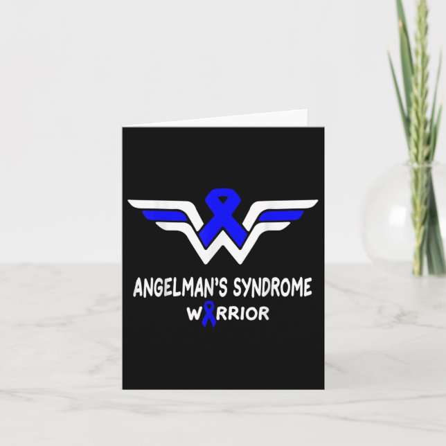 Angelmans Syndrome Awareness Warrior Support Blue  Card (Front)