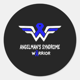 Angelmans Syndrome Awareness Warrior Support Blue  Classic Round Sticker