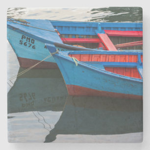 Angelmo harbour, fishing boats. stone coaster