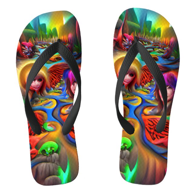 Angels and Demons River of Souls Custom Created Jandals (Footbed)