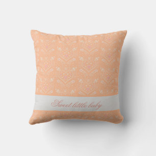 Angels and hearts Sweet little baby peach pattern Cushion