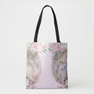 Angels and Roses and Pink Tote Bag