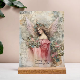 Angels and Roses Vintage-Style Angel Acrylic Sign