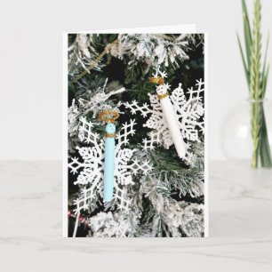 ANGELS ARE HANGING AROUND TO SAY MERRY CHRISTMAS CARD