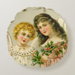 Angels at Christmas Round Cushion