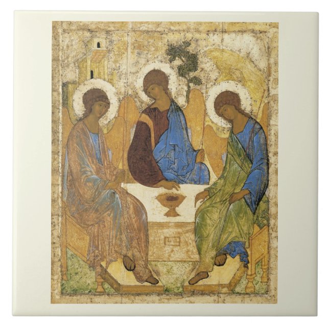Angels At Mamre Trinity  Tile (Front)