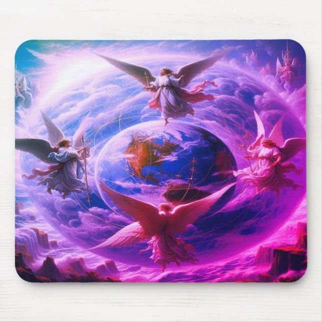 Angels At the North South East West Computer Mouse Pad (Front)