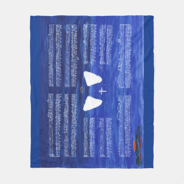 Angels at Work Healing Music Art Fleece Blanket (Front)