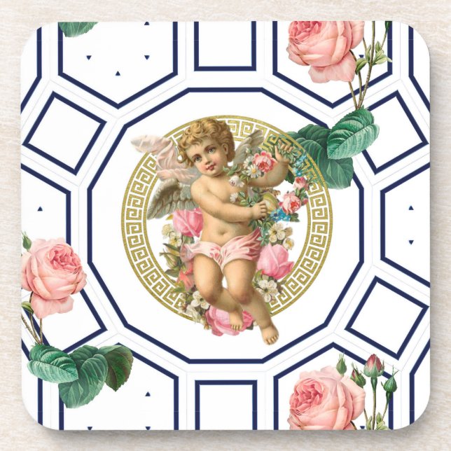 Angels,Baroque,rococo,vintage, Coaster (Front)