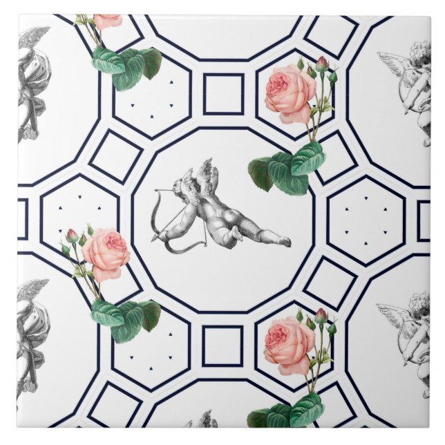 Angels,Baroque,rococo,vintage, Tile (Front)