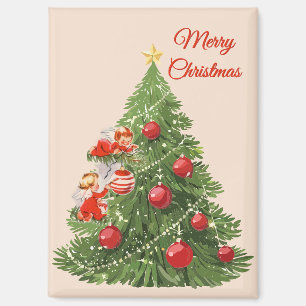Angels Decorating the Christmas Tree Magnet