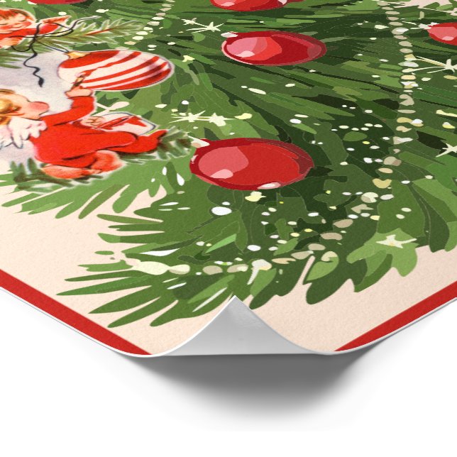 Angels Decorating the Christmas Tree Poster (Corner)
