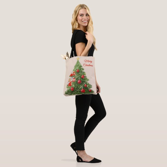 Angels Decorating the Christmas Tree Tote Bag (On Model)