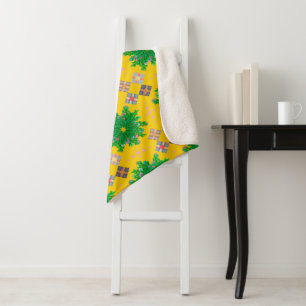 Angels Eye View Canvas Geo Sunny Yellow Sherpa Blanket